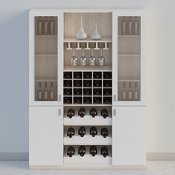 Elegant Wine Cabinet 3D model for Interior Design