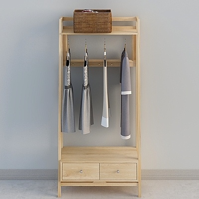 Minimalist 3D Coat Rack Model Design