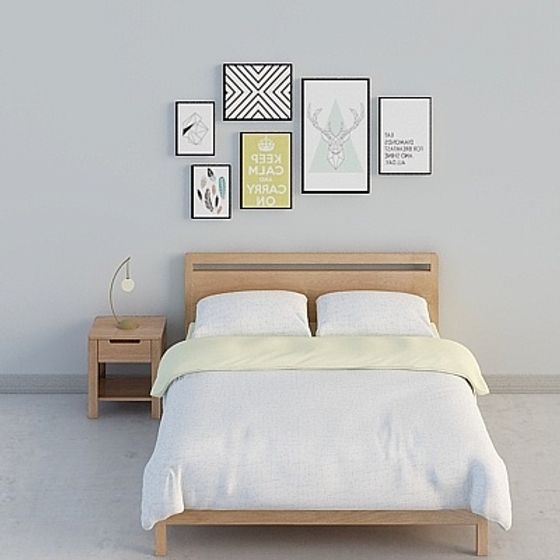 Elegant Minimalist Bedroom 3D model