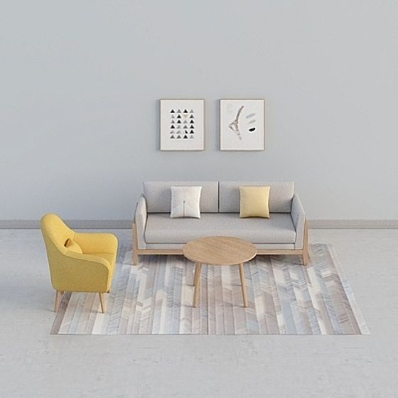 City Living Room 3D model for Modern Spaces