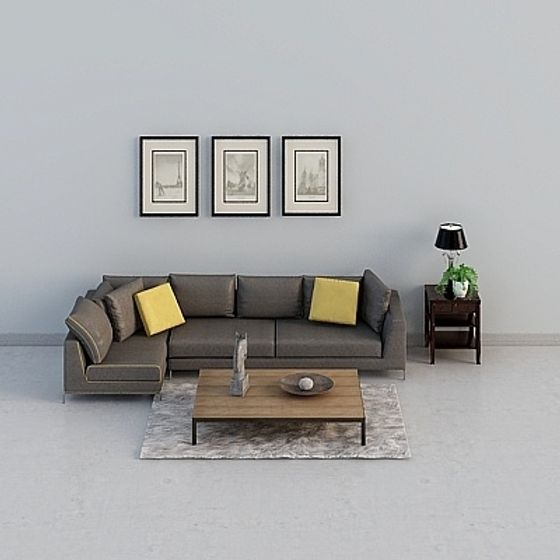 Contemporary Living Room 3D model