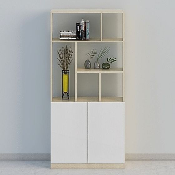 Modern Vestibule Cabinet Combination 3D Model in Earth Color