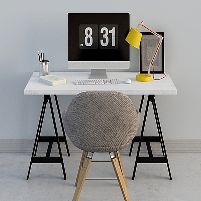 Modern minimalist solid wood Desk combination