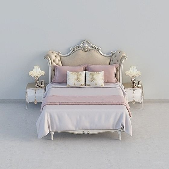 Enchanting Bed 3D model for Whimsical Spaces