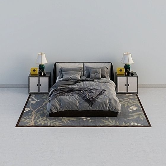 Sleek Contemporary Bedroom 3D model