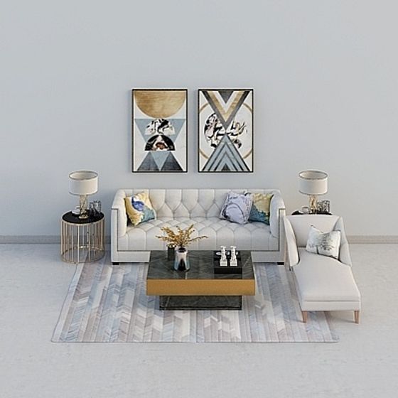 Contemporary Living Room 3D model