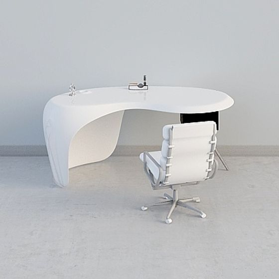 Streamlined Office Desk 3D model