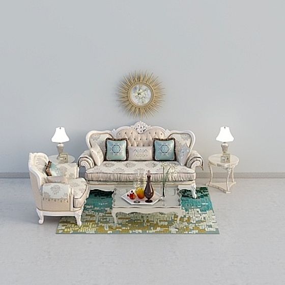 Elegant Living Room Set 3D model