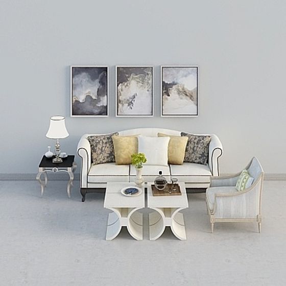 Modern Living Room Set 3D model