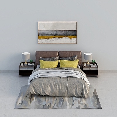 B & Q-1299 modern master bedroom-bed combination