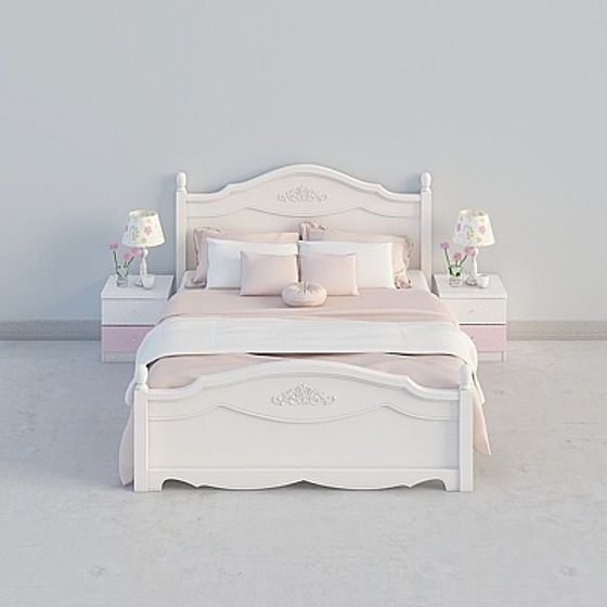 Elegant Princess Bed 3D Model