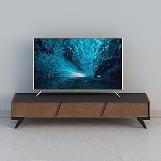 Elegant Low-Poly TV Cabinet 3D model