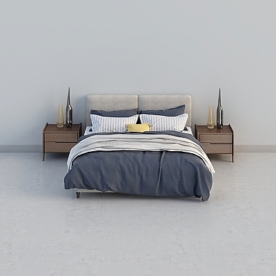 Combinaison de lit principal en tissu moderne