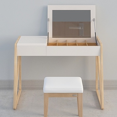 JD-solid wood vanity with stool multi-functional dressing table 