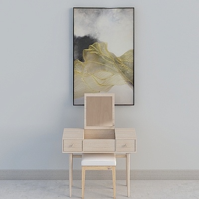 Stylish Minimalist Vanity Table 3D model