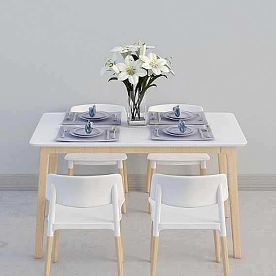 Minimalist Dining Set 3D model