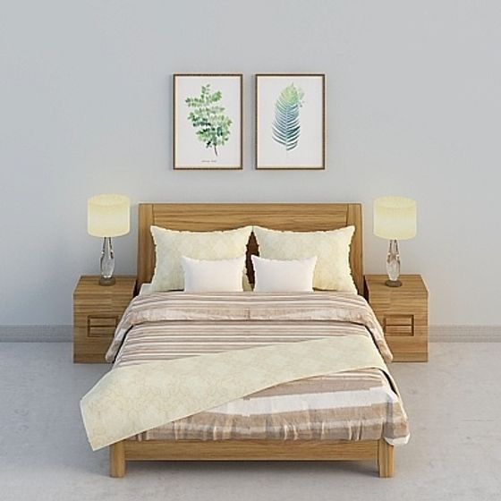 Forest Slumber 3D model – Tranquil Bedroom Design