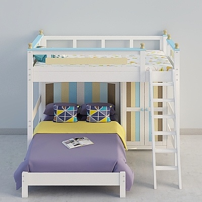 Combinazione casa di legno-8800 letto alto e basso