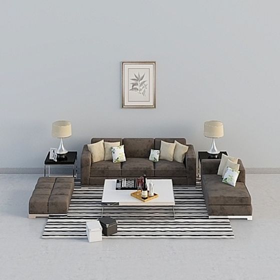 Urban Living Room 3D Model