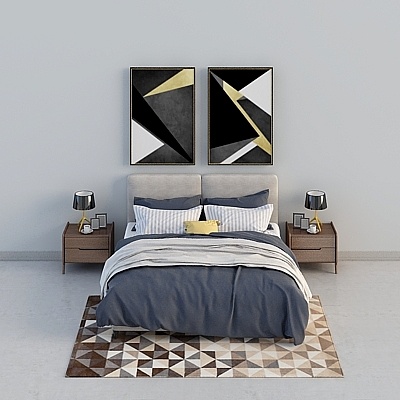 Modern fabric master bed combination