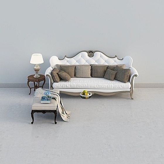 Elegant Vintage Sofa 3D model