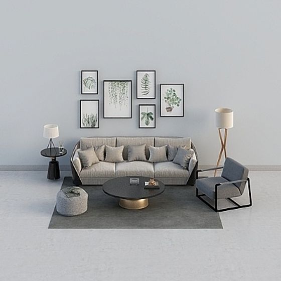 Modern Living Room Set 3D model