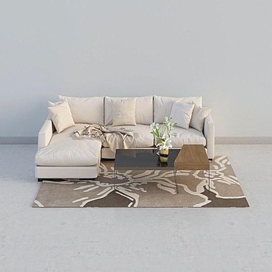 Modern Sofa Combination 3D Model - Stylish Design