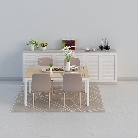 Modern Dining Room Set 3D model