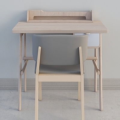 Urban Study Desk and Chair Set 3D model