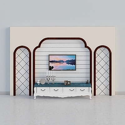 Elegant Arch Wall Unit 3D model