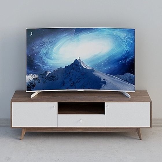 Elegant Minimalist TV Cabinet 3D model