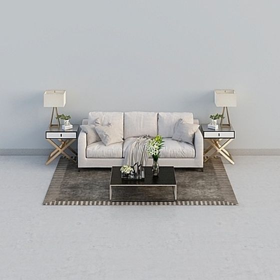 Urban Living Room 3D model for Modern Spaces