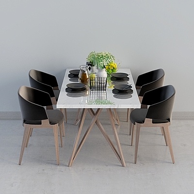 Modern living room combination of dining table and chairs one fa