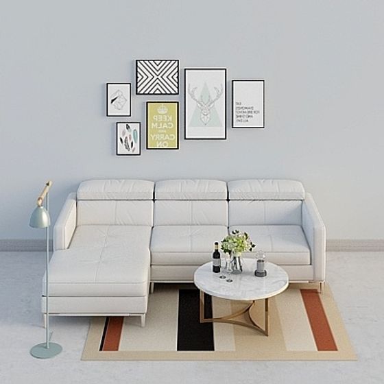 Stylish Modular Leather Sofa 3D model for Modern Spaces