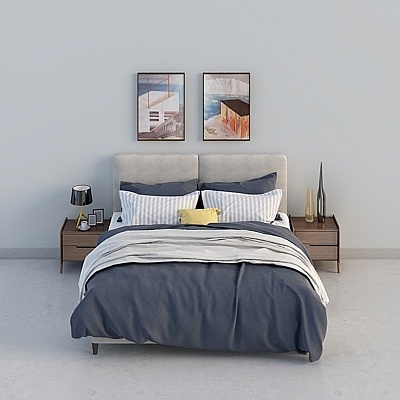 Modern fabric master bed combination