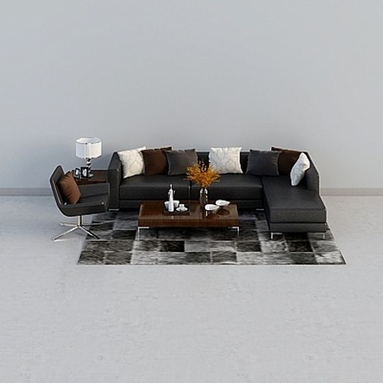 Sleek Modern Living Room 3D model