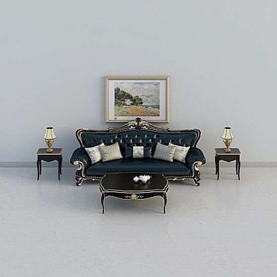 Luxurious Living Room Set 3D model