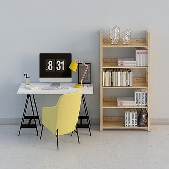 Modern Minimalist Office Furniture 3D model Set