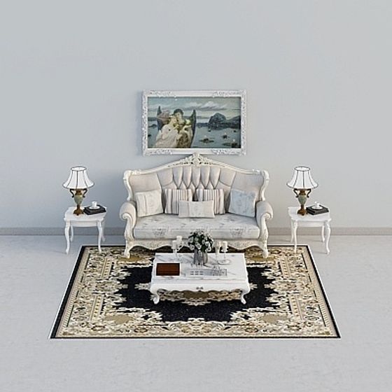 Classic Living Room Set 3D model