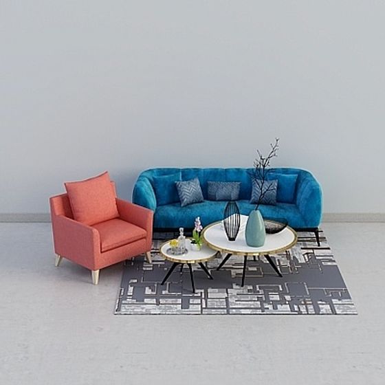 Urban Living Room 3D Model