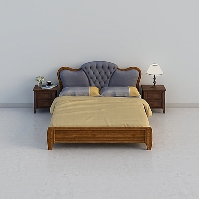 Vintage Elegance Bed 3D model