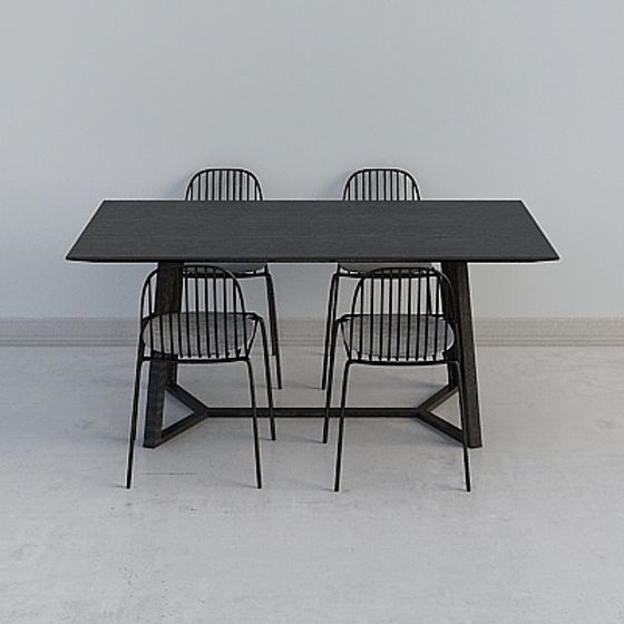 Urban Dining Table and Chair Set 3D model
