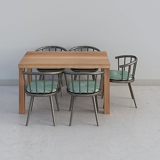 City Gather Dining Table and Chairs 3D model