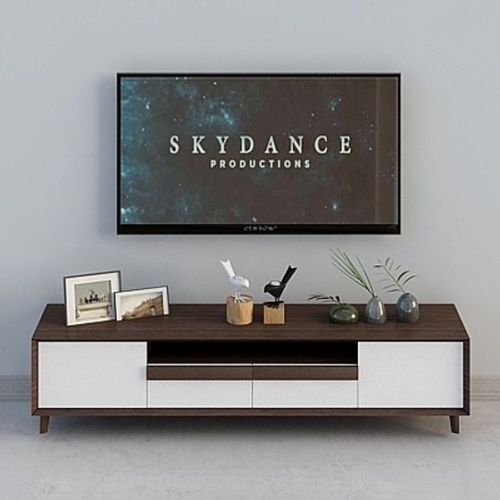 Sleek Minimalist TV Stand 3D Model