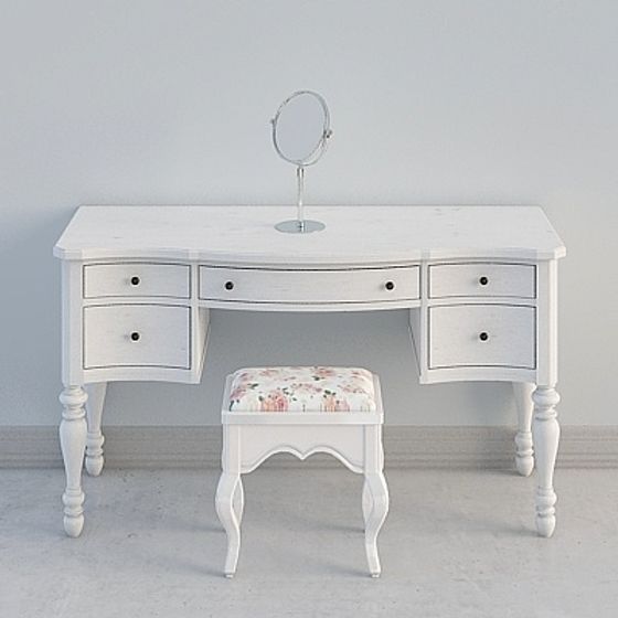 Dressing Table Combination 3D Model in Luxury Style