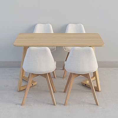 Solid Wood Dining Table and Chairs Set