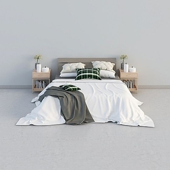 Modern Minimalist Bedroom 3D model