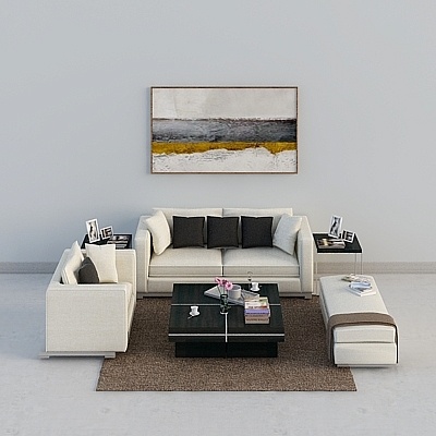 Коричнева-серая минималистичная комбинация дивана из ткани