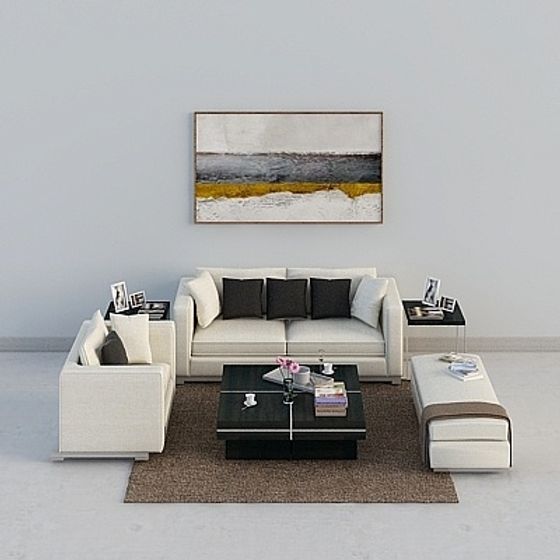 Urban Living Room 3D Model