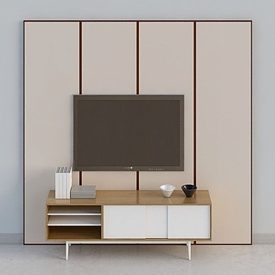 Modern Minimalist 3D TV Cabinet Model